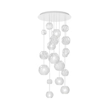 Load image into Gallery viewer, Oto Multi Light Pendant Light in Glossy White/Crystal Striped (9-Bulb).

