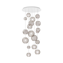 Load image into Gallery viewer, Oto Multi Light Pendant Light in Glossy White/Smoky Striped (9-Bulb).

