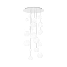Load image into Gallery viewer, Oto Multi Light Pendant Light in Glossy White/White Striped (9-Bulb).

