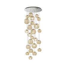 Load image into Gallery viewer, Oto Multi Light Pendant Light in Satin Nickel/Amber Striped (10-Bulb).
