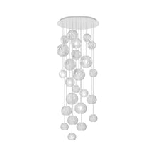 Load image into Gallery viewer, Oto Multi Light Pendant Light in Glossy White/Crystal Striped (10-Bulb).
