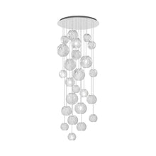 Load image into Gallery viewer, Oto Multi Light Pendant Light in Mirrored Steel/Crystal Striped (10-Bulb).
