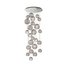 Load image into Gallery viewer, Oto Multi Light Pendant Light in Satin Nickel/Smoky Striped (10-Bulb).
