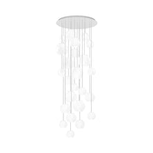 Load image into Gallery viewer, Oto Multi Light Pendant Light in Glossy White/White Striped (10-Bulb).
