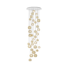 Load image into Gallery viewer, Oto Multi Light Pendant Light in Glossy White/Amber Striped (12-Bulb).
