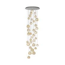Load image into Gallery viewer, Oto Multi Light Pendant Light in Satin Nickel/Amber Striped (12-Bulb).
