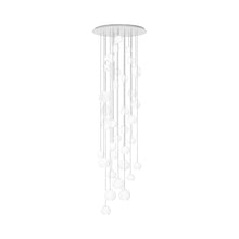 Load image into Gallery viewer, Oto Multi Light Pendant Light in Glossy White/White Striped (12-Bulb).
