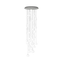 Load image into Gallery viewer, Oto Multi Light Pendant Light in Satin Nickel/White Striped (12-Bulb).
