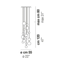 Load image into Gallery viewer, Oto Multi Light Pendant Light - line drawing.
