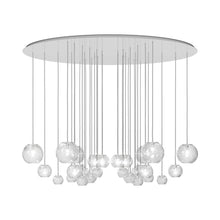Load image into Gallery viewer, Oto Sp Cha Chandelier in Glossy White/Crystal Striped.
