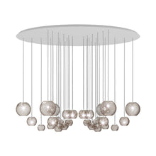 Load image into Gallery viewer, Oto Sp Cha Chandelier in Satin Nickel/Crystal Striped.
