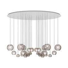 Load image into Gallery viewer, Oto Sp Cha Chandelier in Glossy White/Smoky Striped.
