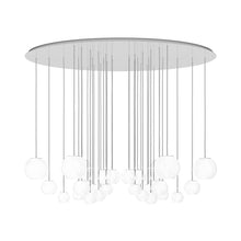 Load image into Gallery viewer, Oto Sp Cha Chandelier in Glossy White/White Striped.
