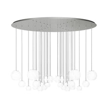 Load image into Gallery viewer, Oto Sp Cha Chandelier in Mirrored Steel/White Striped.
