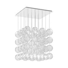 Load image into Gallery viewer, Oto Sp Cub Chandelier in Mirrored Steel/Crystal Striped.
