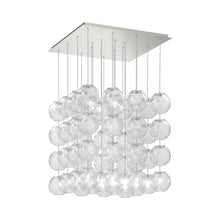Load image into Gallery viewer, Oto Sp Cub Chandelier in Satin Nickel/Crystal Striped.
