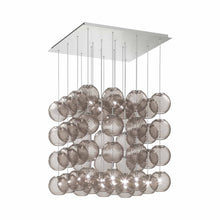 Load image into Gallery viewer, Oto Sp Cub Chandelier in Satin Nickel/Smoky Striped.
