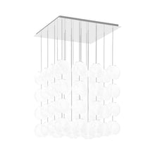Load image into Gallery viewer, Oto Sp Cub Chandelier in Mirrored Steel/White Striped.
