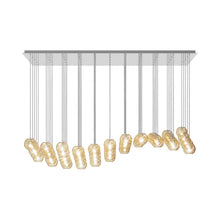 Load image into Gallery viewer, Oto Sp Fc Linear Pendant Light in Mirrored Steel/Amber Striped.
