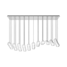 Load image into Gallery viewer, Oto Sp Fc Linear Pendant Light in Mirrored Steel/Crystal Striped.
