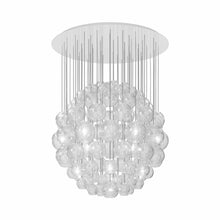 Load image into Gallery viewer, Oto Sp Sph Chandelier in Glossy White/Crystal Striped.
