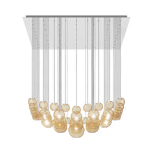 Load image into Gallery viewer, Oto Sp Sur Chandelier in Mirrored Steel/Amber Striped.
