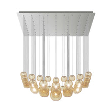 Load image into Gallery viewer, Oto Sp Sur Chandelier in Satin Nickel/Amber Striped.
