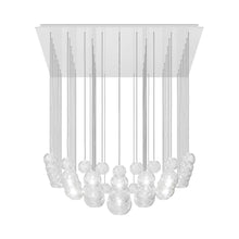 Load image into Gallery viewer, Oto Sp Sur Chandelier in Glossy White/Crystal Striped.
