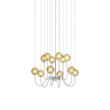 Load image into Gallery viewer, Puppet Chandelier in Amber Transparent/Glossy Chrome (12-Light).
