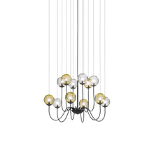 Load image into Gallery viewer, Puppet Chandelier in Multicolor 2/Matt Black (12-Light).
