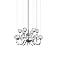 Load image into Gallery viewer, Puppet Chandelier in Crystal Transparent/Matt Black (18-Light).
