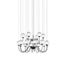 Load image into Gallery viewer, Puppet Chandelier in White Shaded/Matt Black (18-Light).
