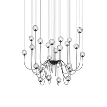 Load image into Gallery viewer, Puppet Chandelier in Crystal Transparent/Matt Black (24-Light).

