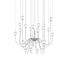 Load image into Gallery viewer, Puppet Chandelier in White Shaded/Glossy Chrome (24-Light).
