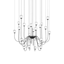 Load image into Gallery viewer, Puppet Chandelier in White Shaded/Matt Black (24-Light).
