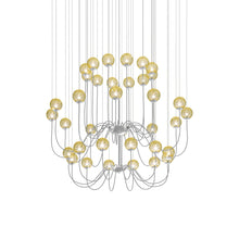 Load image into Gallery viewer, Puppet Chandelier in Amber Transparent/Glossy Chrome (36-Light).
