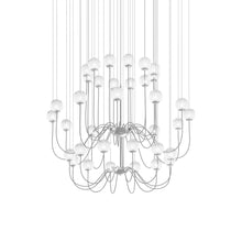 Load image into Gallery viewer, Puppet Chandelier in White Shaded/Glossy Chrome (36-Light).

