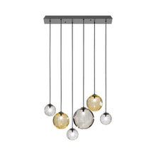 Load image into Gallery viewer, Puppet Linear Pendant Light in Multicolor 1/Matt Black (6-Light).
