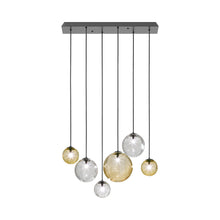 Load image into Gallery viewer, Puppet Linear Pendant Light in Multicolor 2/Matt Black (6-Light).
