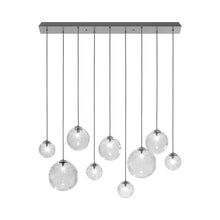 Load image into Gallery viewer, Puppet Linear Pendant Light in Crystal Transparent/Matt Black (12-Light).
