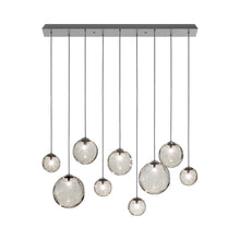 Load image into Gallery viewer, Puppet Linear Pendant Light in Smoky Transparent/Matt Black (12-Light).
