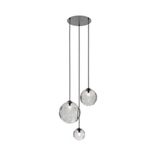 Load image into Gallery viewer, Puppet Multi Light Pendant Light in Crystal Transparent/Matt Black (3-Light).
