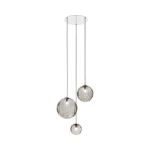 Load image into Gallery viewer, Puppet Multi Light Pendant Light in Smoky Transparent/Glossy Chrome (3-Light).
