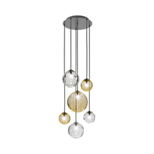 Load image into Gallery viewer, Puppet Multi Light Pendant Light in Multicolor 2/Matt Black (6-Light).

