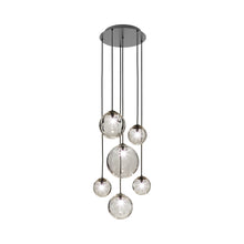 Load image into Gallery viewer, Puppet Multi Light Pendant Light in Smoky Transparent/Matt Black (6-Light).
