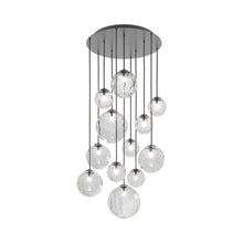 Load image into Gallery viewer, Puppet Multi Light Pendant Light in Crystal Transparent/Matt Black (12-Light).
