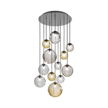 Load image into Gallery viewer, Puppet Multi Light Pendant Light in Multicolor 1/Matt Black (12-Light).
