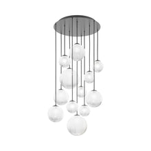 Load image into Gallery viewer, Puppet Multi Light Pendant Light in White Shaded/Matt Black (12-Light).
