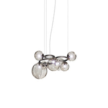 Load image into Gallery viewer, Puppet Ring Pendant Light in Matt Black Nickel/Smoky Transparent(32-Inch/7-Light).

