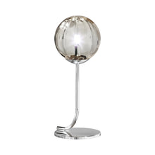Load image into Gallery viewer, Puppet Table Lamp in Smoky Transparent/Glossy Chrome.
